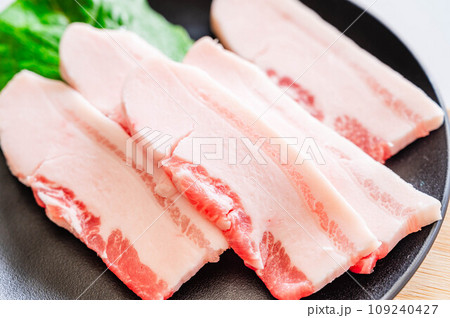 脂身の多い豚バラ肉 脂身の多い豚バラ肉 109240427