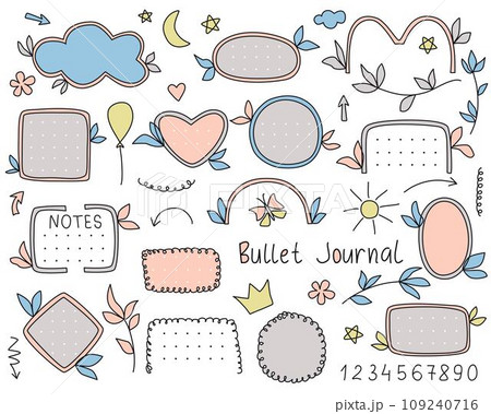 Bullet journal hand drawn set Bullet journal hand drawn set 109240716