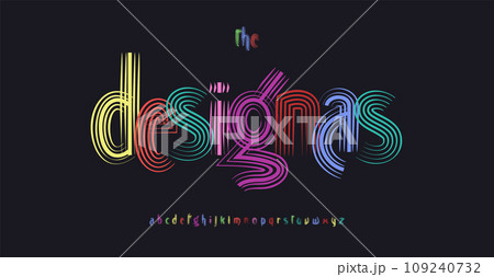 Brushpen smear font, handdrawn strokes alphabet for fun colorful contemporary artistic typographic design. Handwritten brush typeface in lively brush strokes expressive style. Vector typeset 109240732