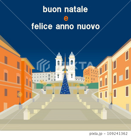 スペイン広場　piazza　di　spagna　ローマ　roma　クリスマス　buon　natale 109241362