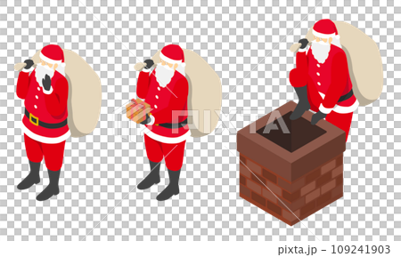 Isometric illustration: Santa Claus Isometric illustration: Santa Claus 109241903