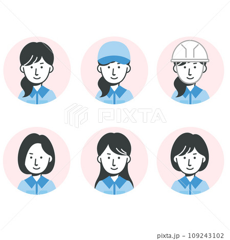 女性作業員の上半身セット 109243102