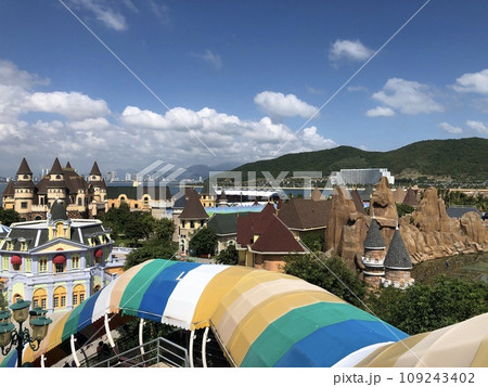 amusement park in Vietnam. Panoramic view amusement park in Vietnam. Panoramic view 109243402