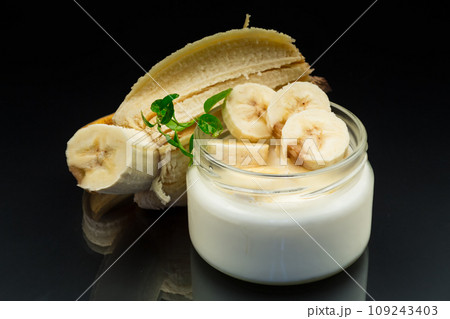 home sweet banana yogurt in a glass jar home sweet banana yogurt in a glass jar 109243403