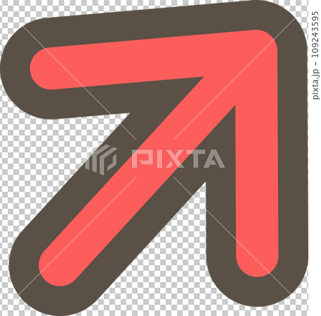 Pop illustration of an arrow pointing upwards to the right 109243595