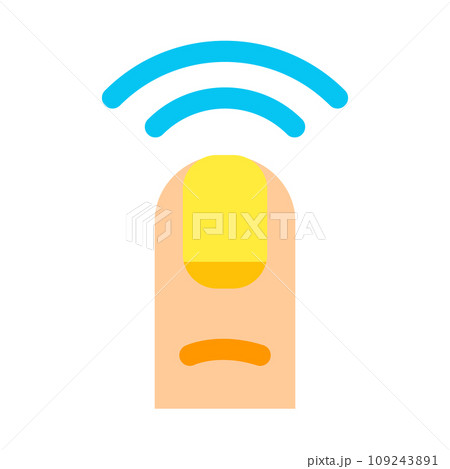 生体認証、指、静脈を表すカラースタイルのアイコン 109243891