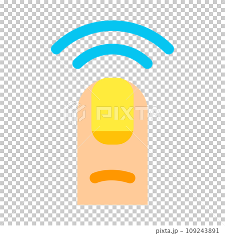 生体認証、指、静脈を表すカラースタイルのアイコン 109243891