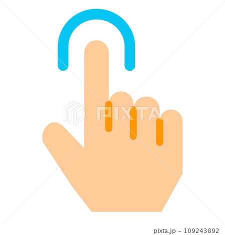 生体認証、手、指、静脈、人差し指を表すカラースタイルのアイコン 109243892
