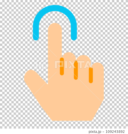 生体認証、手、指、静脈、人差し指を表すカラースタイルのアイコン 109243892