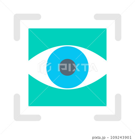 生体認証、目、虹彩、網膜を表すカラースタイルのアイコン 109243901