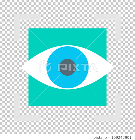 生体認証、目、虹彩、網膜を表すカラースタイルのアイコン 109243901