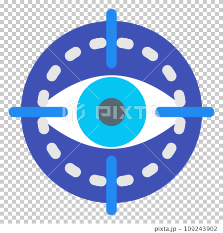 生体認証、目、虹彩、網膜を表すカラースタイルのアイコン 109243902