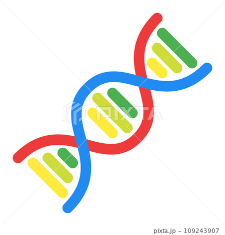 生体認証、DNAを表すカラースタイルのアイコン 109243907