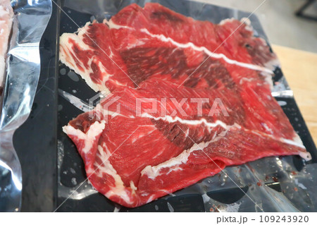 raw beef , sliced beef or beef for cook and pork 109243920