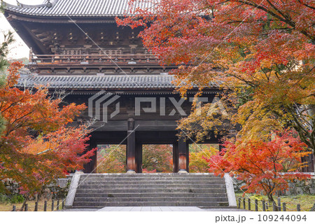 秋の京都 南禅寺 紅葉に包まれた三門 秋の京都 南禅寺 紅葉に包まれた三門 109244094