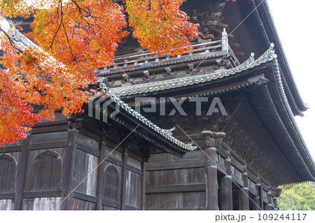 秋の京都　南禅寺　紅葉に包まれた三門 109244117
