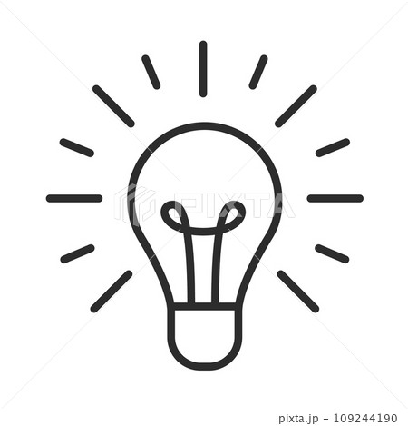 Lamp line icon. Lightbulb outline pictogram Lamp line icon. Lightbulb outline pictogram 109244190