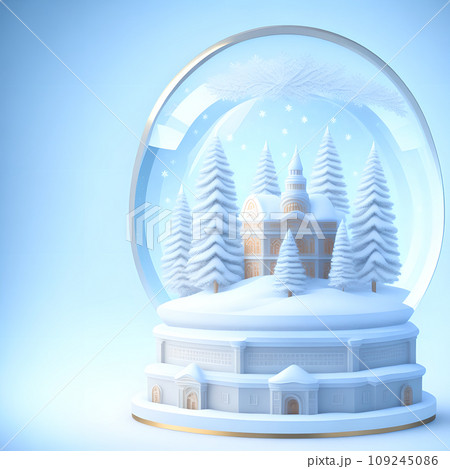 Christmas snow globe snowflakes soft blue white color wallpaper 109245086