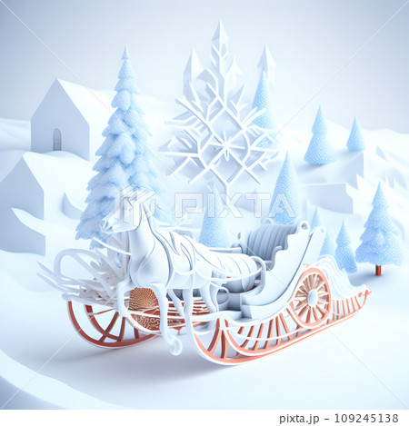 Sleigh ride Christmas soft white color wallpaper 109245138