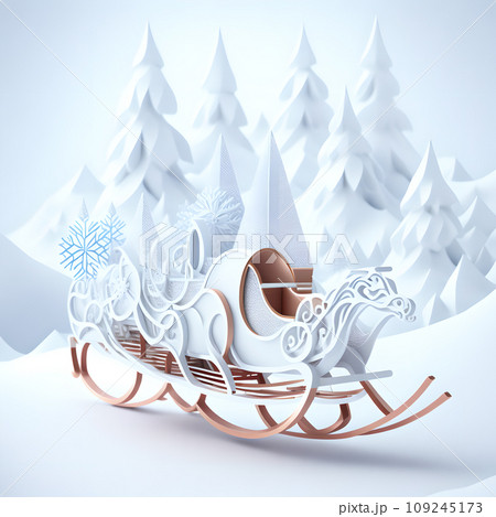 Sleigh ride Christmas soft white color wallpaper 109245173