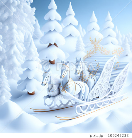 Sleigh ride Christmas soft white color wallpaper Sleigh ride Christmas soft white color wallpaper 109245238