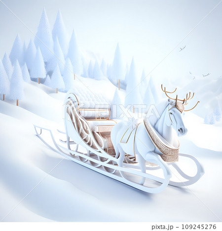 Sleigh ride Christmas soft white color wallpaper 109245276
