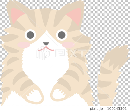 ノルウェージャンフォレストキャット_手をお腹に当てたノルウェージャンフォレストキャット ノルウェージャンフォレストキャット_手をお腹に当てたノルウェージャンフォレストキャット 109245301