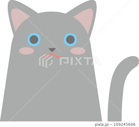 ロシアンブルー_猫のイラスト ロシアンブルー_猫のイラスト 109245606