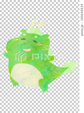 水彩畫的可愛胖胖的龍插畫素材 水彩畫的可愛胖胖的龍插畫素材 109245614