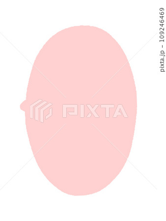 手描きのかわいい楕円形の吹き出し - 縦長のシルエットのフレーム素材 手描きのかわいい楕円形の吹き出し - 縦長のシルエットのフレーム素材 109246469