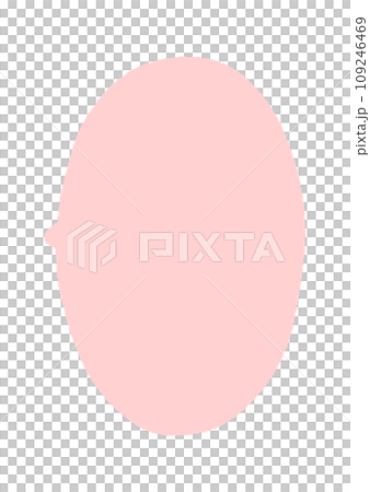 手描きのかわいい楕円形の吹き出し - 縦長のシルエットのフレーム素材 手描きのかわいい楕円形の吹き出し - 縦長のシルエットのフレーム素材 109246469