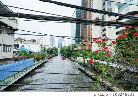 Asok pier of Khlong Saen Saep in Bangkok Asok pier of Khlong Saen Saep in Bangkok 109246933