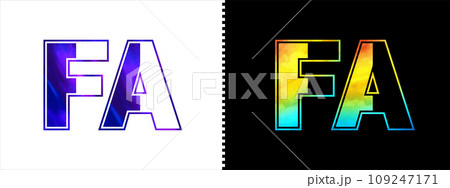 Letter FA logo design vector template. Creative modern luxurious logotype for corporate business identity 109247171