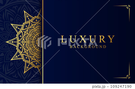 Islamic mandala background in gold color vector 109247190