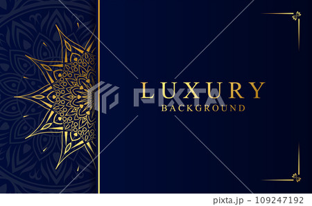 Islamic mandala background in gold color vector 109247192