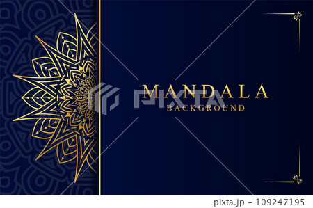 Islamic mandala background in gold color vector 109247195