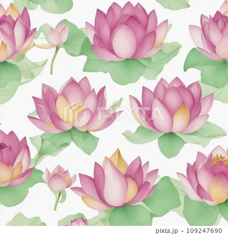 seamless pattern with pink lilies seamless pattern with pink lilies 109247690