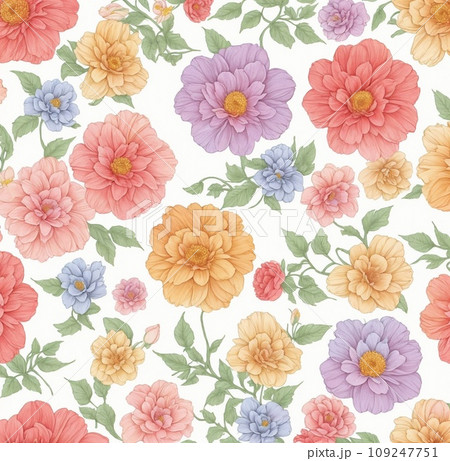 seamless pattern with flowers seamless pattern with flowers 109247751