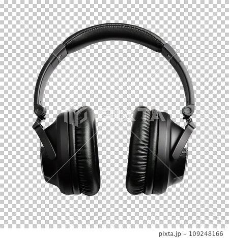 Black, modern wireless headphones on a white isolated background 109248166