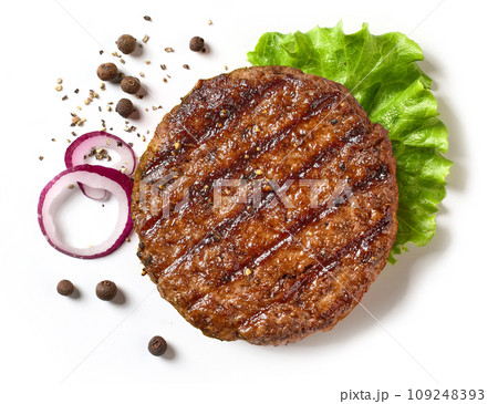 freshly grilled burger meat 109248393