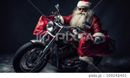 Santa rocker on bikeのイラスト素材 [109248401] - PIXTA