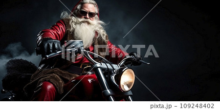 Santa rocker on bikeのイラスト素材 [109248402] - PIXTA