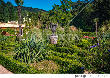 The Miramare garden in Trieste, situated above the Adriatic sea. Italy 109248652