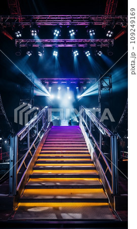 Empty bright stage of a big hall Empty bright stage of a big hall 109249169