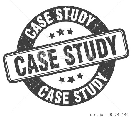 case study stamp. case study label. round grunge sign 109249546