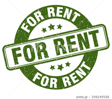 for rent stamp. for rent label. round grunge signのイラスト素材 [109249588 ...