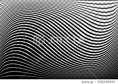 Abstract Black and White Wavy Lines Textured Background with 3D Illusion and Twisting Movement Effect. Vector Art. Abstract Black and White Wavy Lines Textured Background with 3D Illusion and Twisting Movement Effect. Vector Art. 109249843