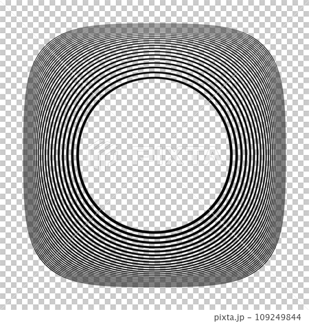 Circle Lines Pattern for Round Frame. 3D Illusion. Vector Art. 109249844
