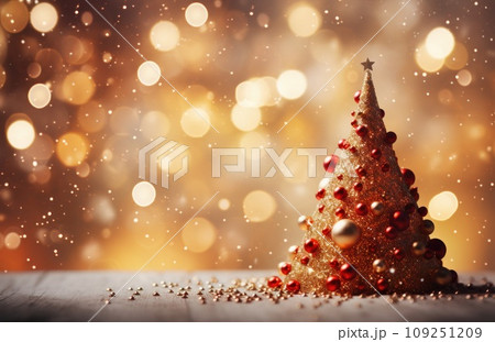 stmas tree is framed with balls and decorations, i stmas tree is framed with balls and decorations, i 109251209