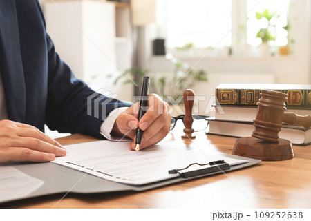 Notary public or lawyer working in the office 109252638